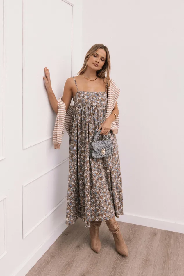 Floral Dresses Andy Maxi Dress Olive Ditsy Floral Petal and Pup Women