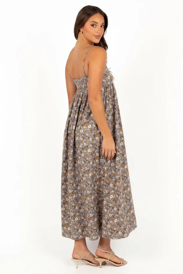 Floral Dresses Andy Maxi Dress Olive Ditsy Floral Petal and Pup Women