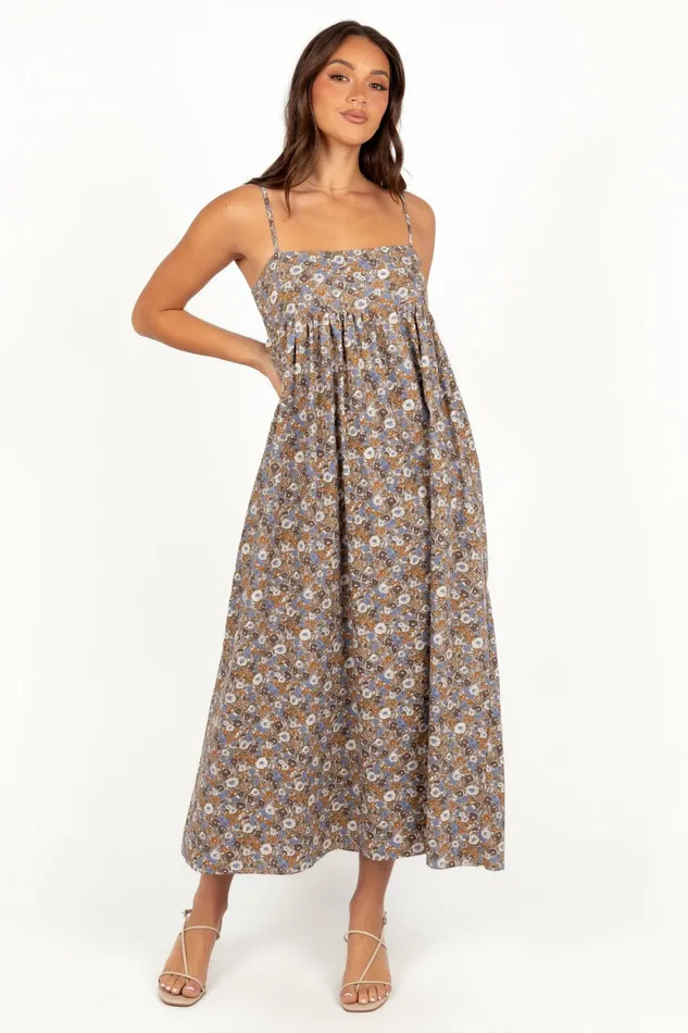 Floral Dresses Andy Maxi Dress Olive Ditsy Floral Petal and Pup Women