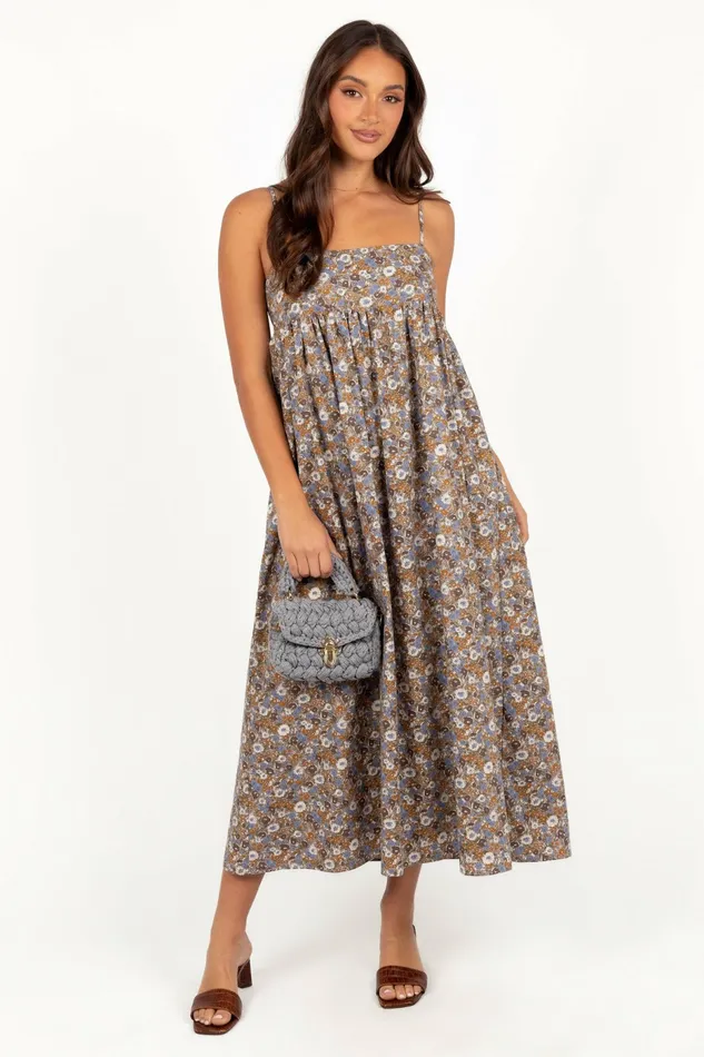 Floral Dresses Andy Maxi Dress Olive Ditsy Floral Petal and Pup Women
