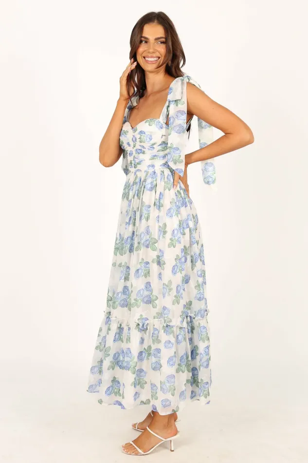 Floral Dresses Floret Midi Dress Blue 8211 Petal and Pup Women