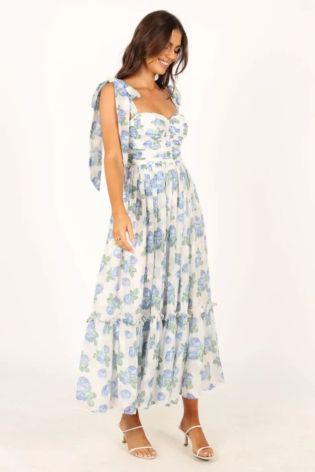 Floral Dresses Floret Midi Dress Blue 8211 Petal and Pup Women