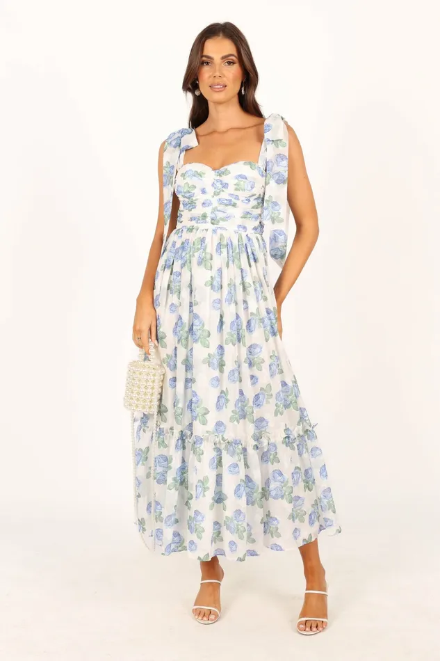 Floral Dresses Floret Midi Dress Blue 8211 Petal and Pup Women