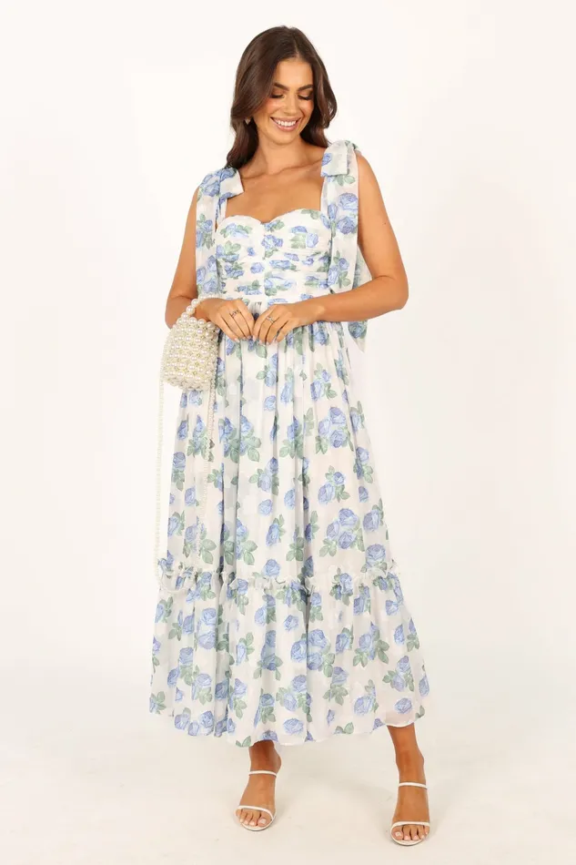 Floral Dresses Floret Midi Dress Blue 8211 Petal and Pup Women