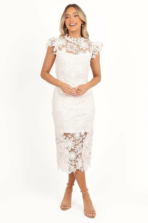 Floral Dresses Petal and Pup Women Becca Midi Dress White