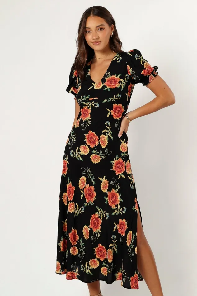 Floral Dresses Petal and Pup Women Christine Midi Dress Sunset Floral