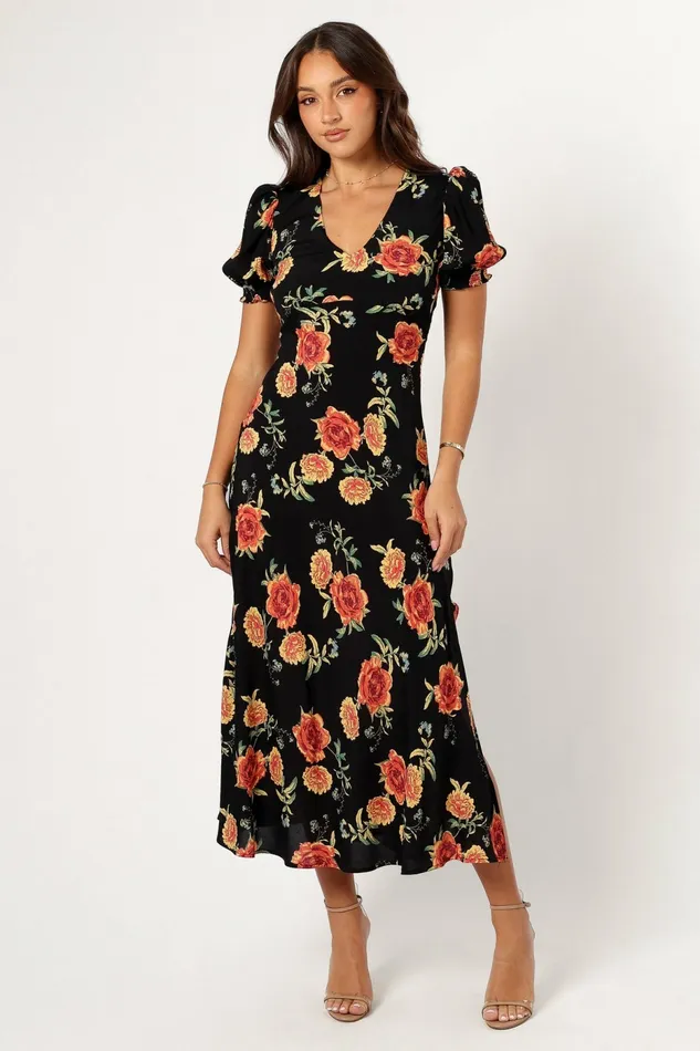 Floral Dresses Petal and Pup Women Christine Midi Dress Sunset Floral