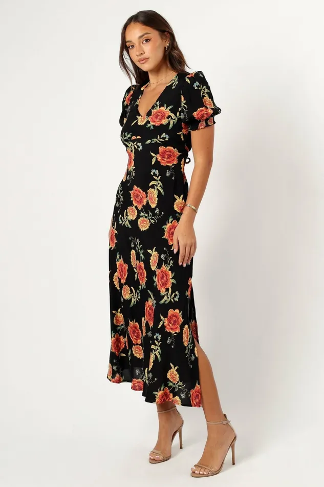 Floral Dresses Petal and Pup Women Christine Midi Dress Sunset Floral