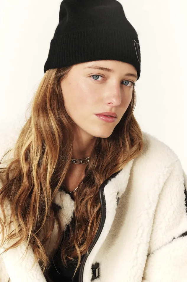 FoldedEdge Knit Cap Cobo Gray Women Baandsh Scarves and Beanies