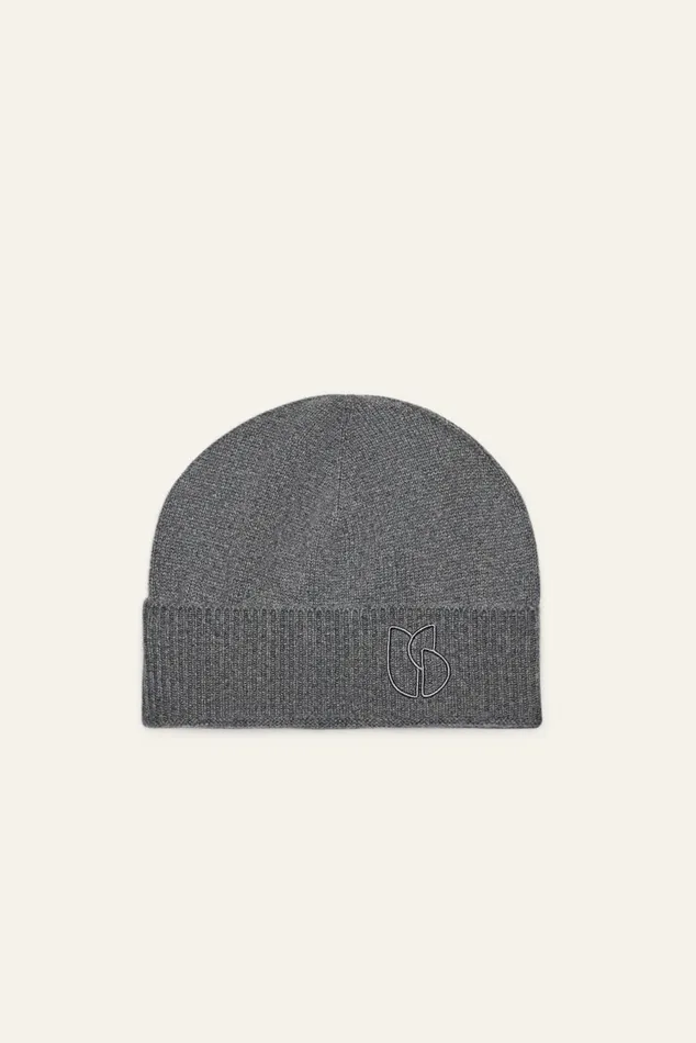 FoldedEdge Knit Cap Cobo Gray Women Baandsh Scarves and Beanies
