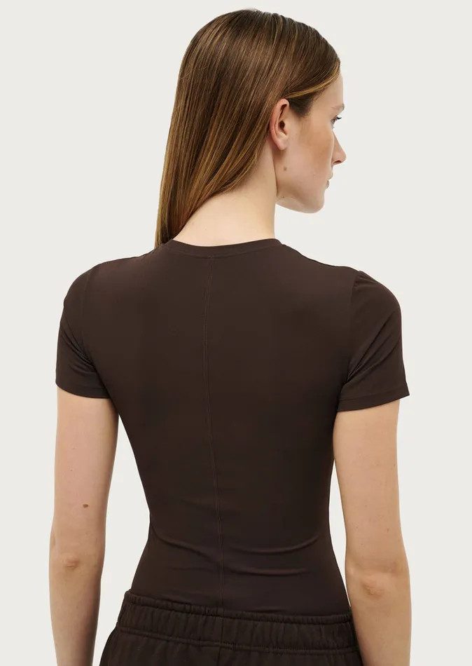 FOUNDATION SHORT SLEEVE TEE IN COFFEE Bodyluxe PE Nation Women