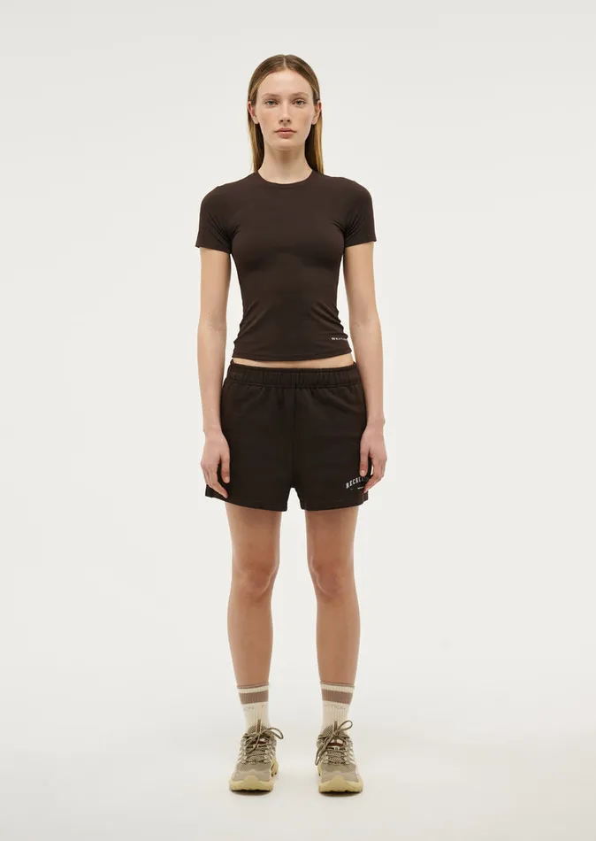 FOUNDATION SHORT SLEEVE TEE IN COFFEE Bodyluxe PE Nation Women