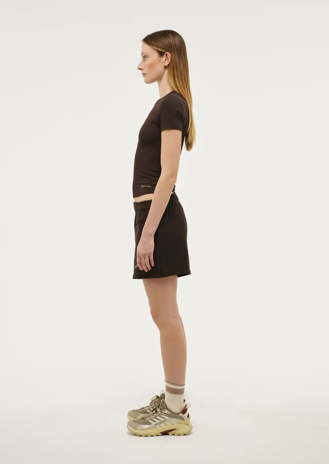 FOUNDATION SHORT SLEEVE TEE IN COFFEE Bodyluxe PE Nation Women