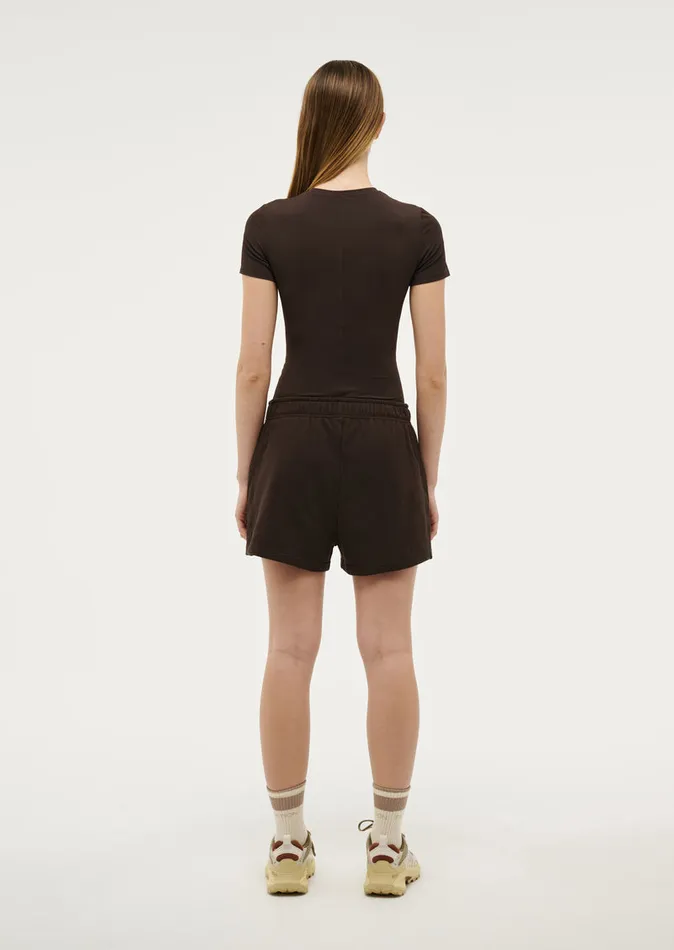 FOUNDATION SHORT SLEEVE TEE IN COFFEE Bodyluxe PE Nation Women
