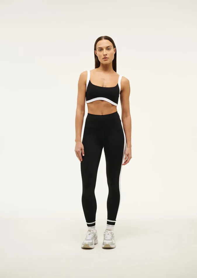FREE PLAY 2 FULL LENGTH LEGGING IN BLACK and OPTIC WHITE StudioSoft PE Nation Women FREE PLAY 2 FULL LENGTH LEGGING IN BLACK and OPTIC WHITE StudioSoft PE Nation Women