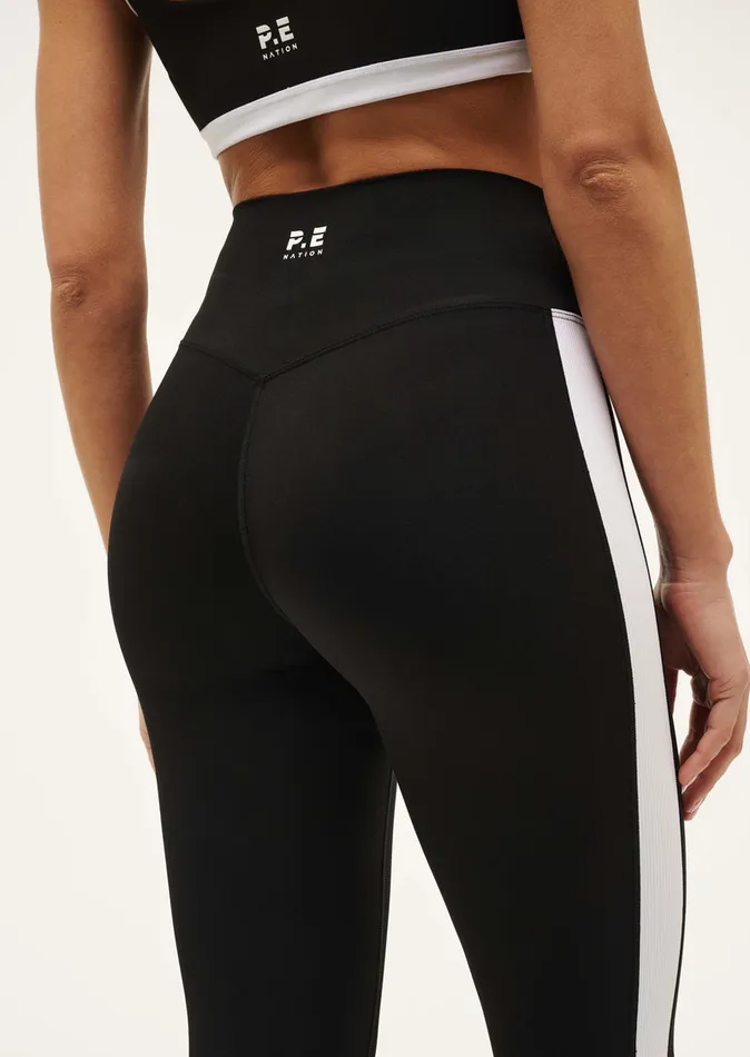 FREE PLAY 2 FULL LENGTH LEGGING IN BLACK and OPTIC WHITE StudioSoft PE Nation Women