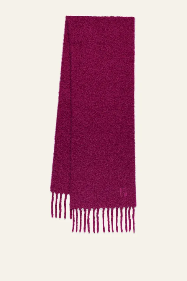 Fringed Knitted Scarf Sasha Brown Women Baandsh Scarves and Beanies