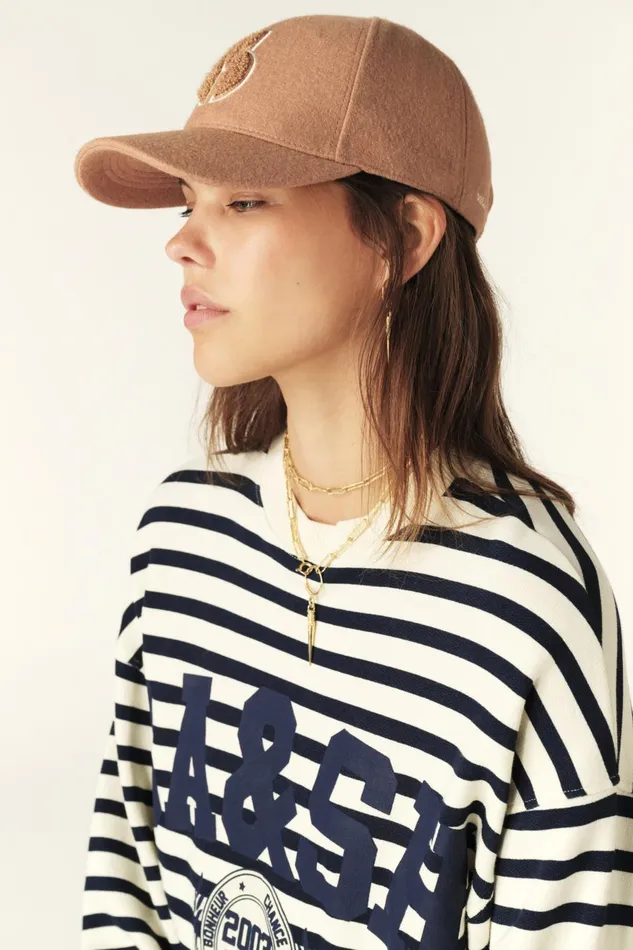 Front Pattern Cap Hugo Brown Women Baandsh Hats