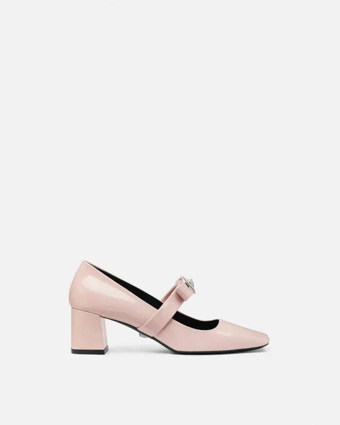 Gianni Ribbon Block Pumps 55 Mm Light Pink Women Versace Pumps and Slingbacks