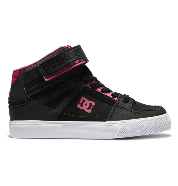 Girls Pure High Elastic Lace Shoes blackpinkblack Sneakers DC Shoes Kids