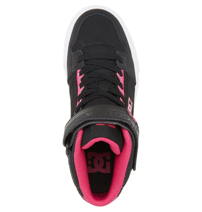 Girls Pure High Elastic Lace Shoes blackpinkblack Sneakers DC Shoes Kids