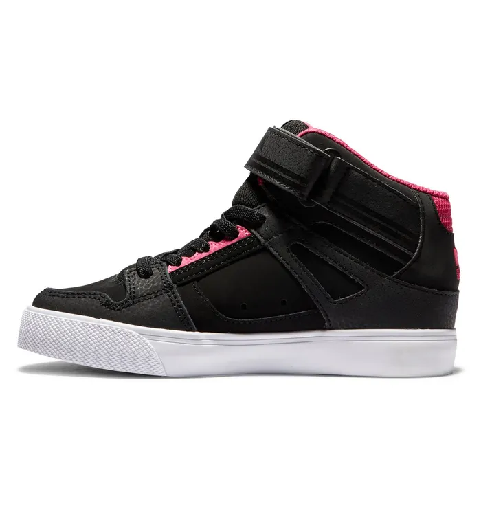 Girls Pure High Elastic Lace Shoes blackpinkblack Sneakers DC Shoes Kids
