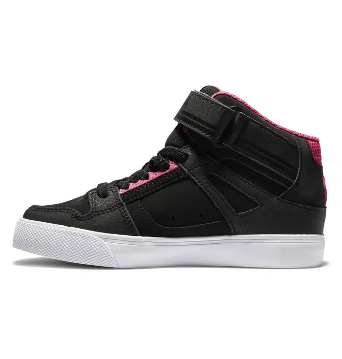 Girls Pure High Elastic Lace Shoes blackpinkblack Sneakers DC Shoes Kids