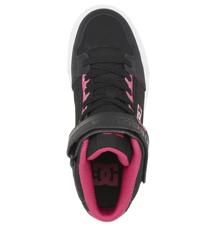 Girls Pure High Elastic Lace Shoes blackpinkblack Sneakers DC Shoes Kids