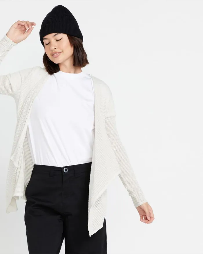 Go Go Wrap Cardigan 8211 Oatmeal Womens Volcom Sweaters and Cardigans