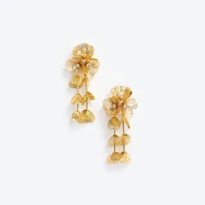 Gold Floral Earrings Women Self Portrait Jewellery
