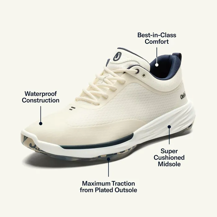 Golf Men Olukai Mkena Waterproof Golf Shoes 8211 White Sand