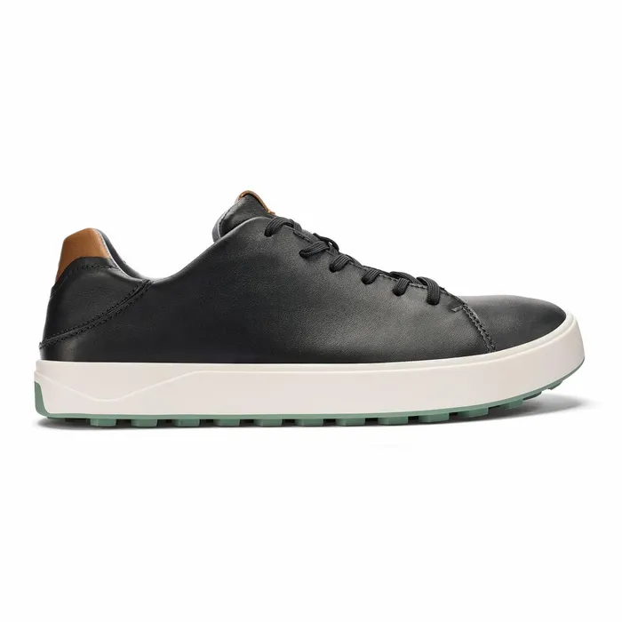 Golf Men Olukai Waialae Waterproof Leather Golf Shoes 8211 Black