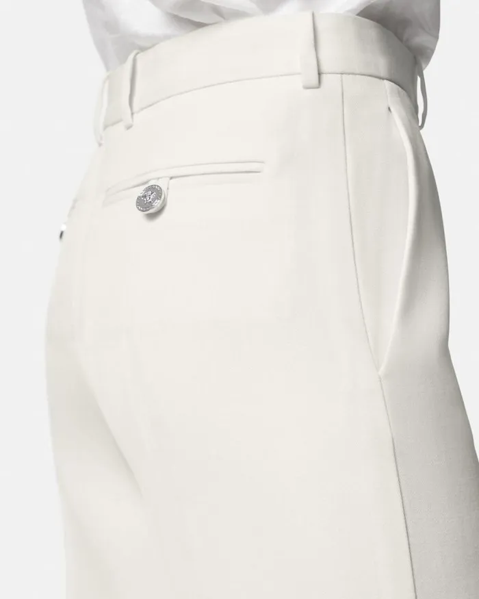 Grain De Poudre StraightLeg Pants White Women Versace Pants and Shorts