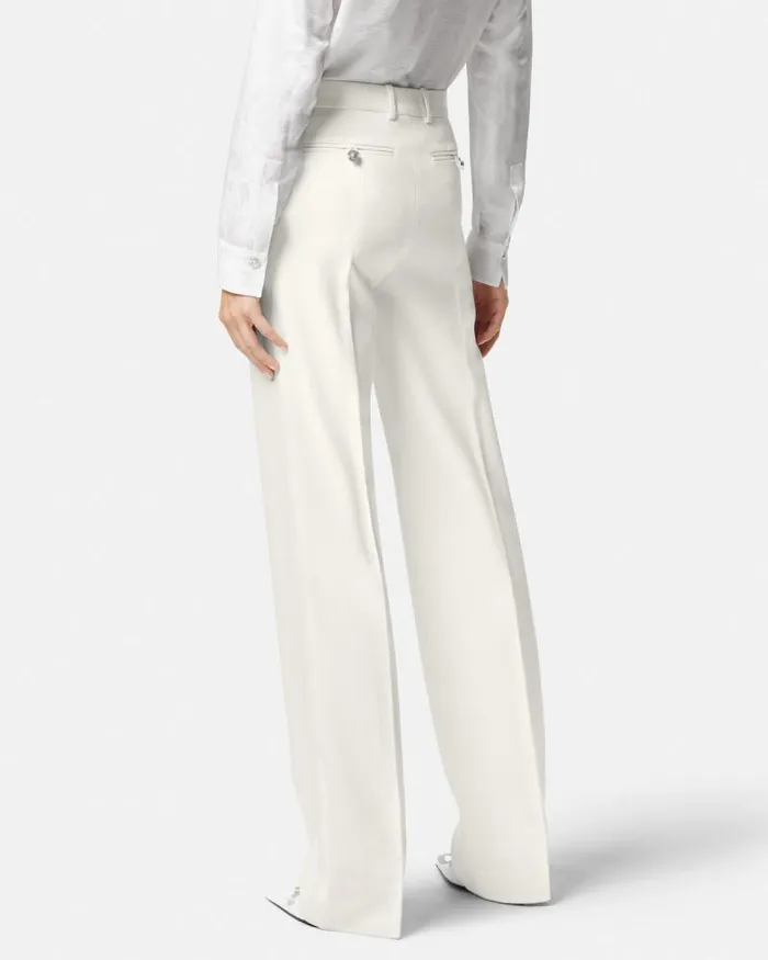 Grain De Poudre StraightLeg Pants White Women Versace Pants and Shorts