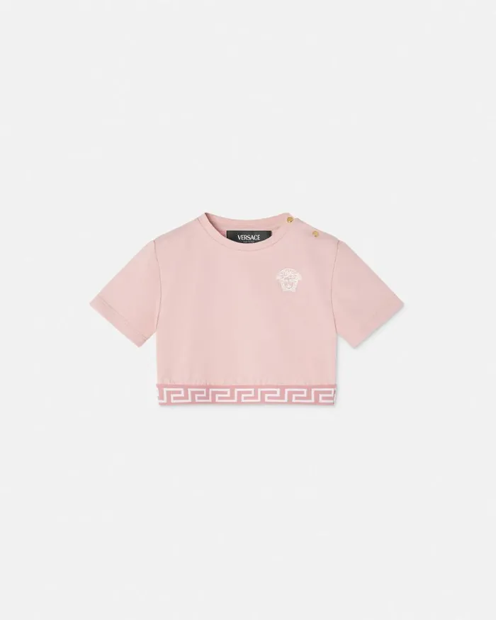 Greca Baby TShirt Light Pink Children Versace Clothing