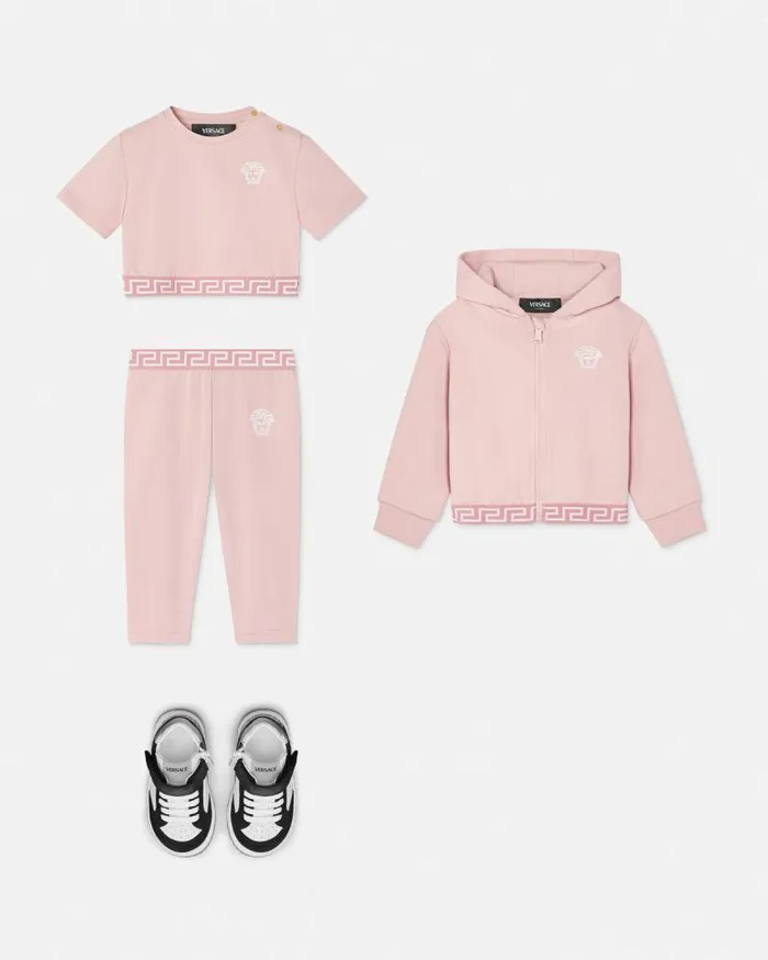 Greca Baby TShirt Light Pink Children Versace Clothing