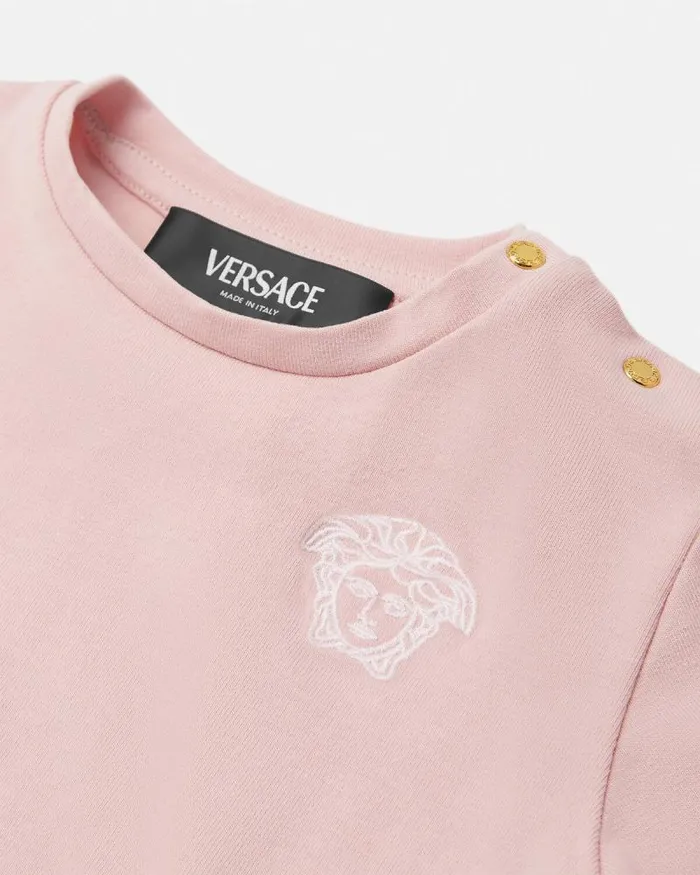 Greca Baby TShirt Light Pink Children Versace Clothing