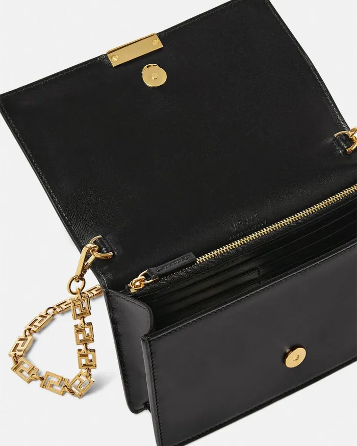 Greca Goddess Mini Bag Blackgold Women Versace Shoulder and Crossbody