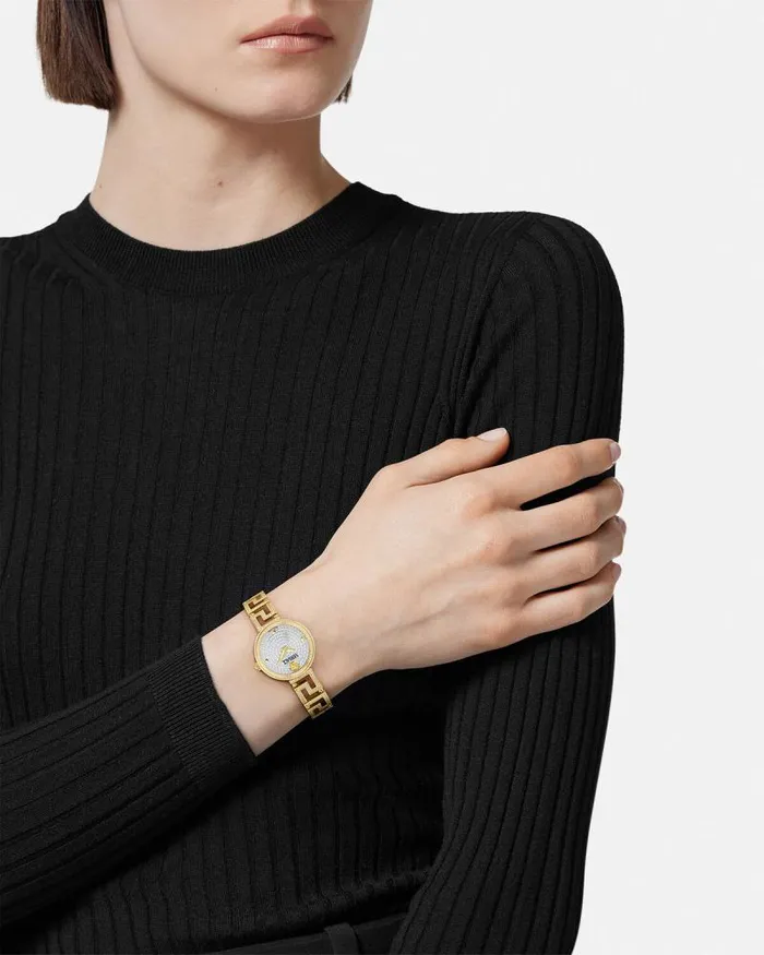 Greca Goddess Precious Diamond Watch Gold Women Versace Watches