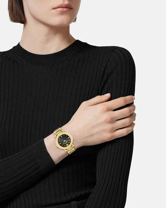 Greca Sphere Watch Gold Women Versace Watches