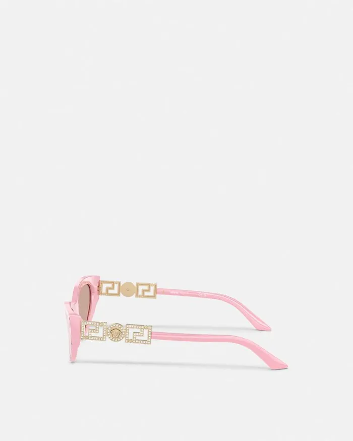 Greca Strass CatEye Sunglasses Pink Women Versace Sunglasses