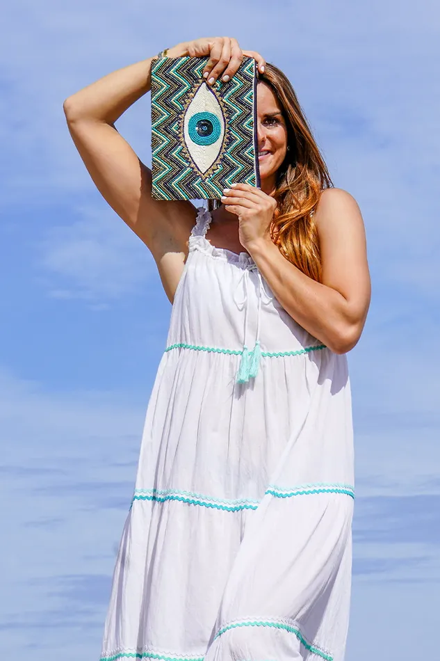 Grecian Nights Evil Eye Clutch Women Clutches America and Beyond