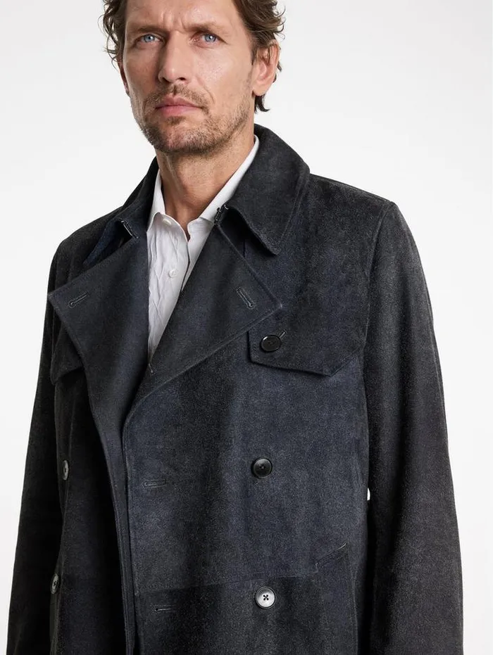 HACKNEY COAT Indigo Men John Varvatos Leather Jackets