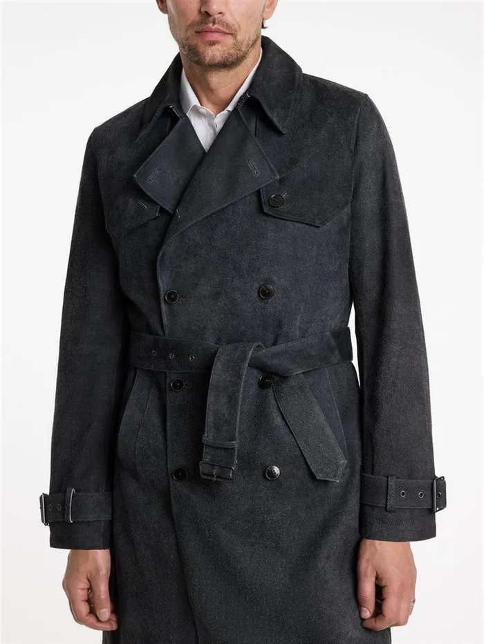 HACKNEY COAT Indigo Men John Varvatos Leather Jackets