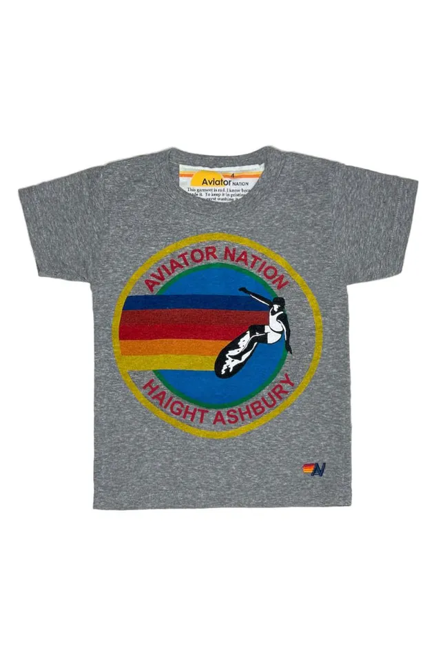 Haight Ashbury Tee 8211 Heather Grey Kids Aviator Nation Tees