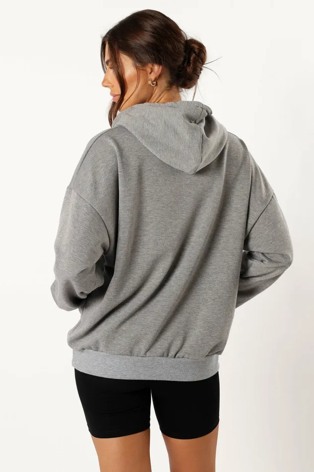 Hailey Tennis Sweatshirt Gray Women Loungewear Petal and Pup