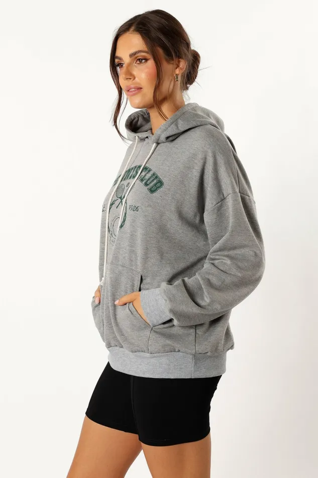Hailey Tennis Sweatshirt Gray Women Loungewear Petal and Pup