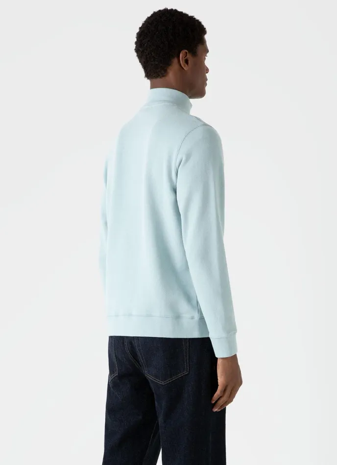 Half Zip Loopback Sweatshirt Blue Sage Men SUNSPEL Sweatshirts and Sweatpants