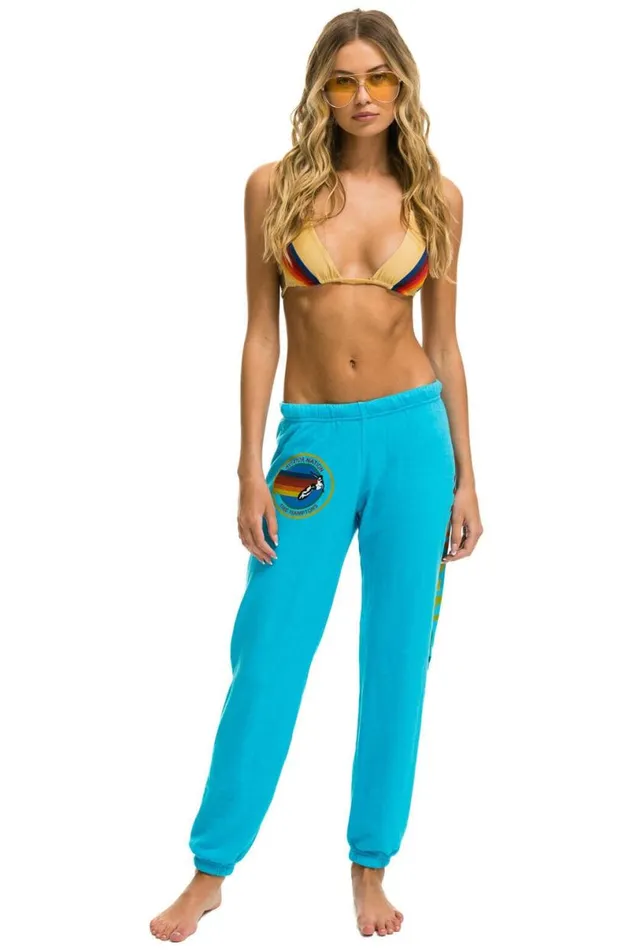 Hamptons Sweatpants 8211 Neon Blue Women Aviator Nation Sweatpants