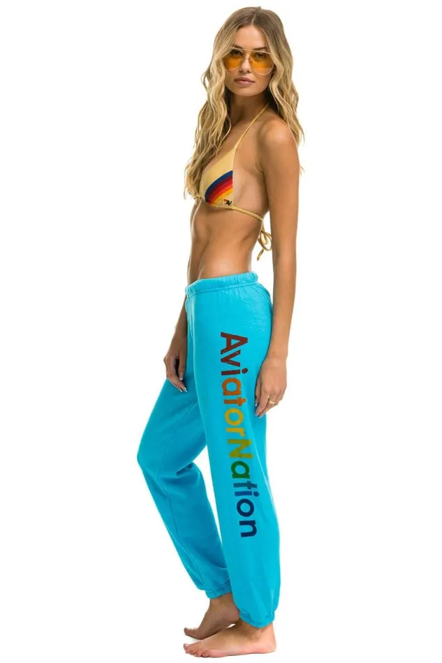 Hamptons Sweatpants 8211 Neon Blue Women Aviator Nation Sweatpants